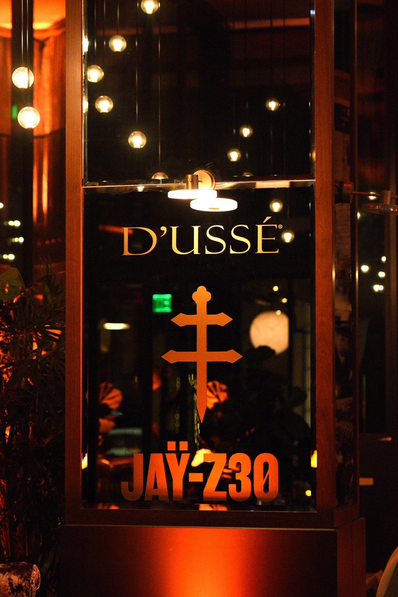 JAY-Z 30 and D’USSÉ signage at Gravitas in Beverly Hills