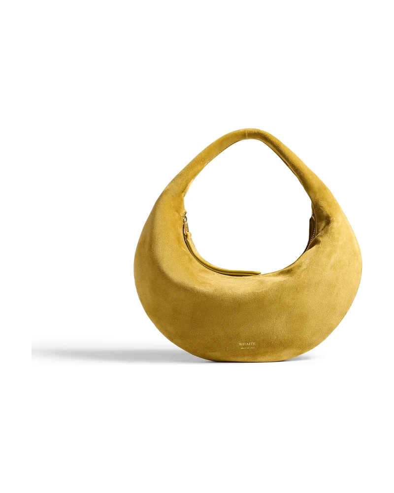 KHAITE Mini Olivia hobo bag in golden olive suede