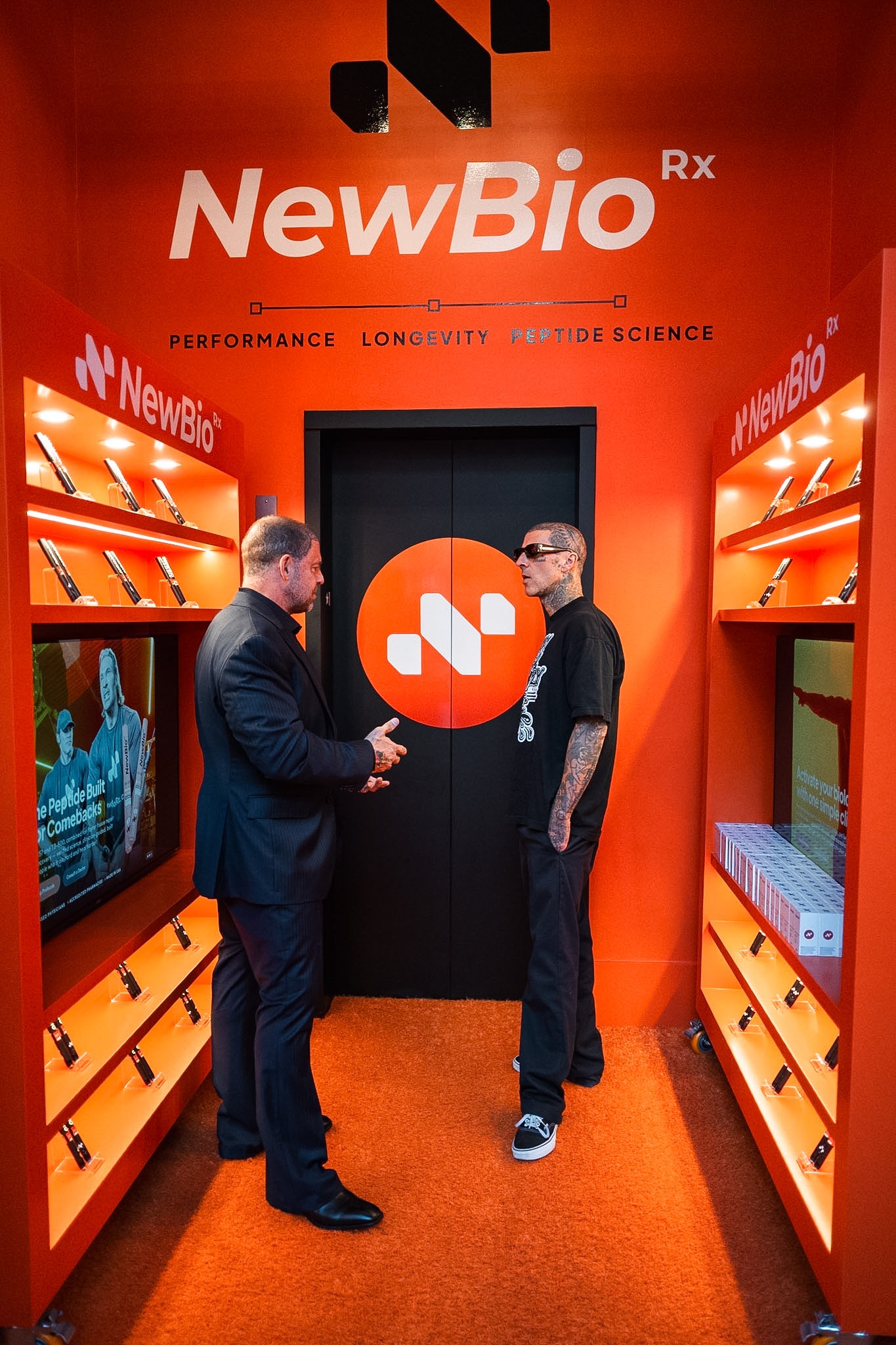 The NewBioRx Beverly Hills flagship, with its displays of prescription peptide pens and longevity skincare