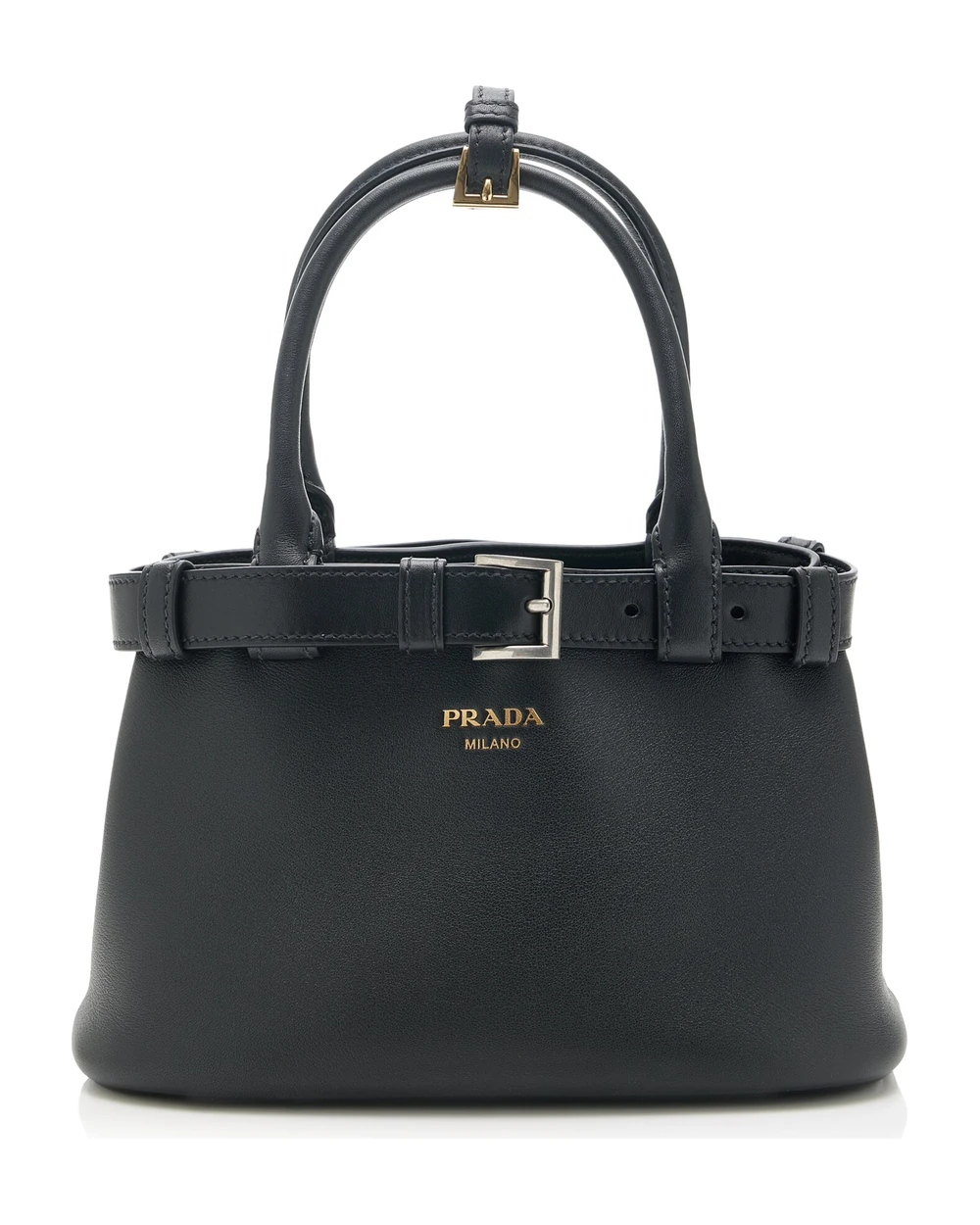 Prada Buckled Leather Top Handle Bag
