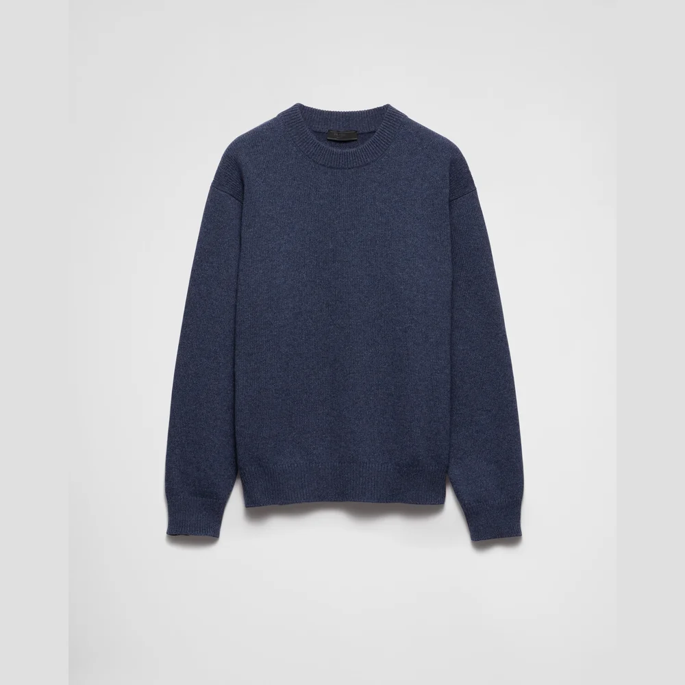 Prada Re-Cashmere crew-neck sweater in Indigo Blue, recycled cashmere