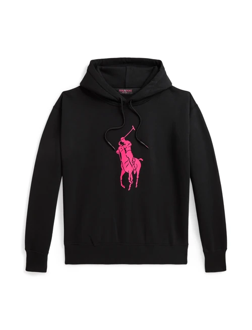 Black Pink Pony Fleece Hoodie with an oversize pink Pony, from the Ralph Lauren Pink Pony 2026 collection