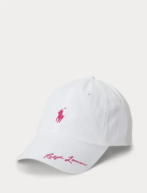 White Pink Pony Twill Ball Cap with a pink Pony, from the Ralph Lauren Pink Pony 2026 collection