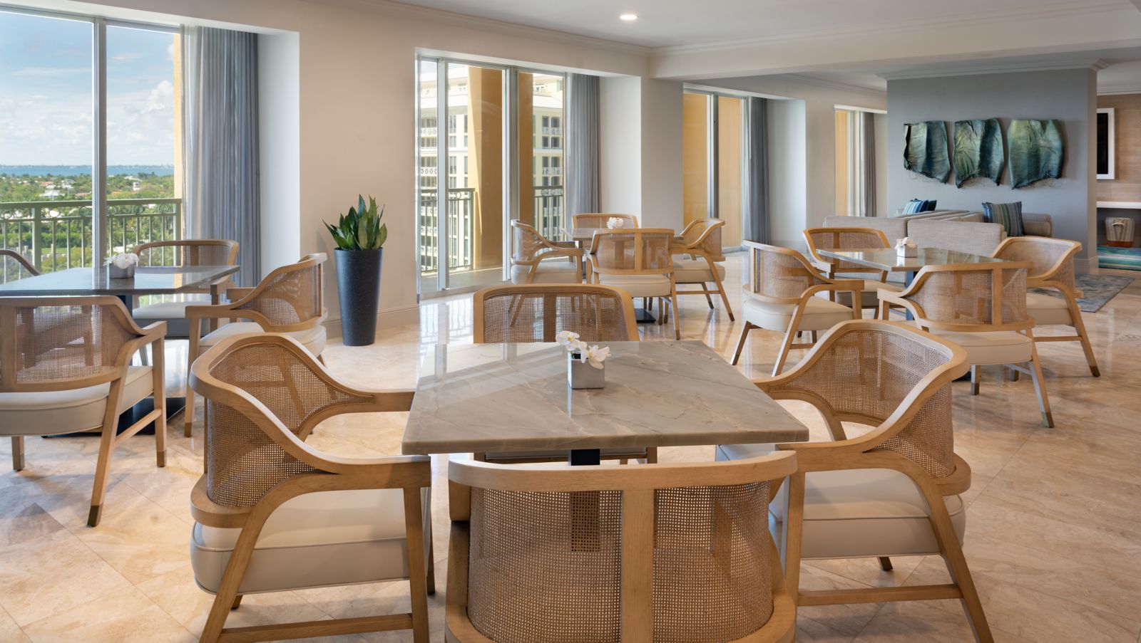 The Ritz-Carlton Club Lounge on the ninth floor of The Ritz-Carlton Key Biscayne, Miami