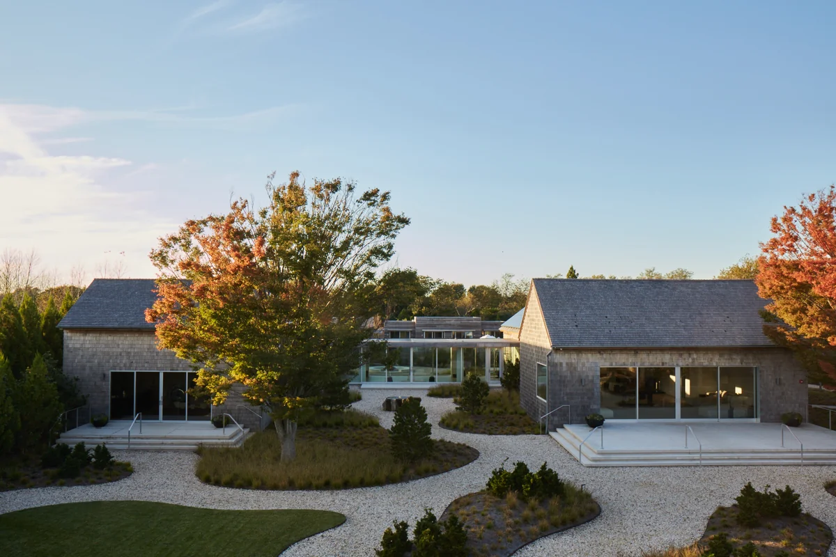 Shou Sugi Ban House in Water Mill in fall, a wellness weekend escape from New York