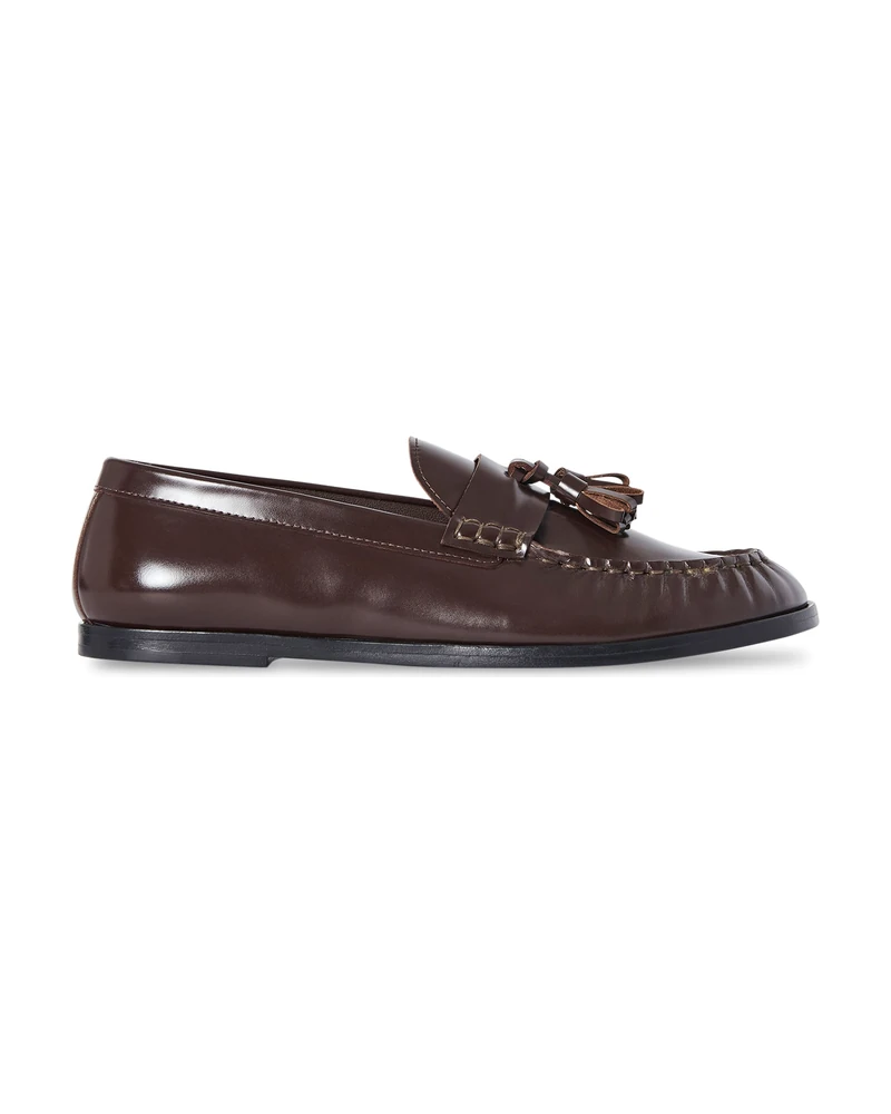 The Row men’s tassel loafer in glossy brown calfskin