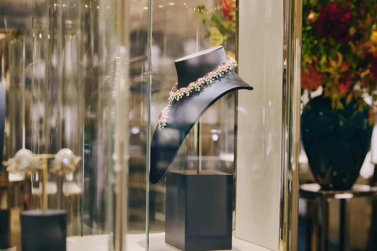 A diamond necklace on display at The Landmark, Tiffany & Co.’s New York flagship, during Les Journées Particulières 2026