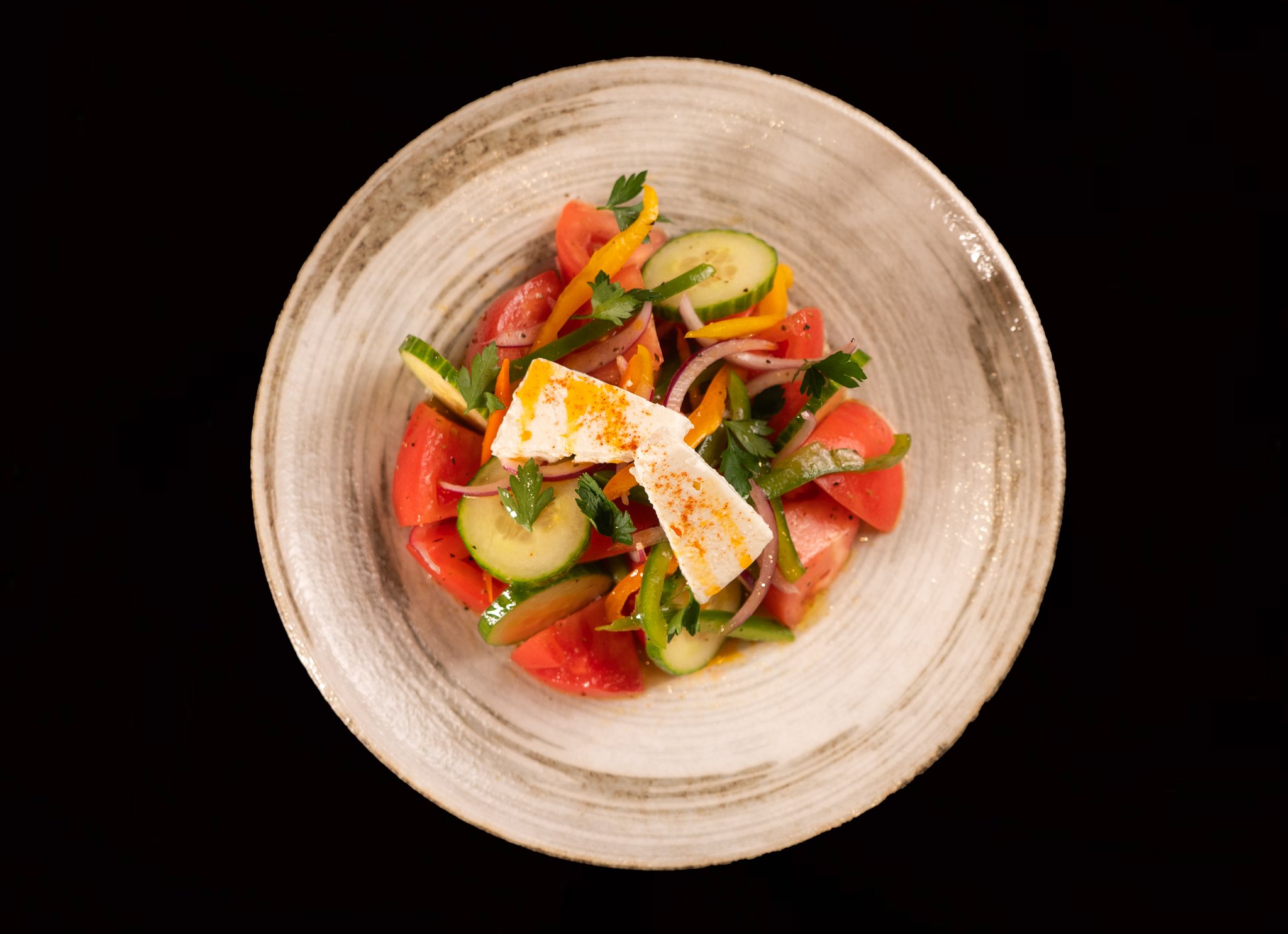 A salad at Topkapi Restaurant inside Hürrem Hammam