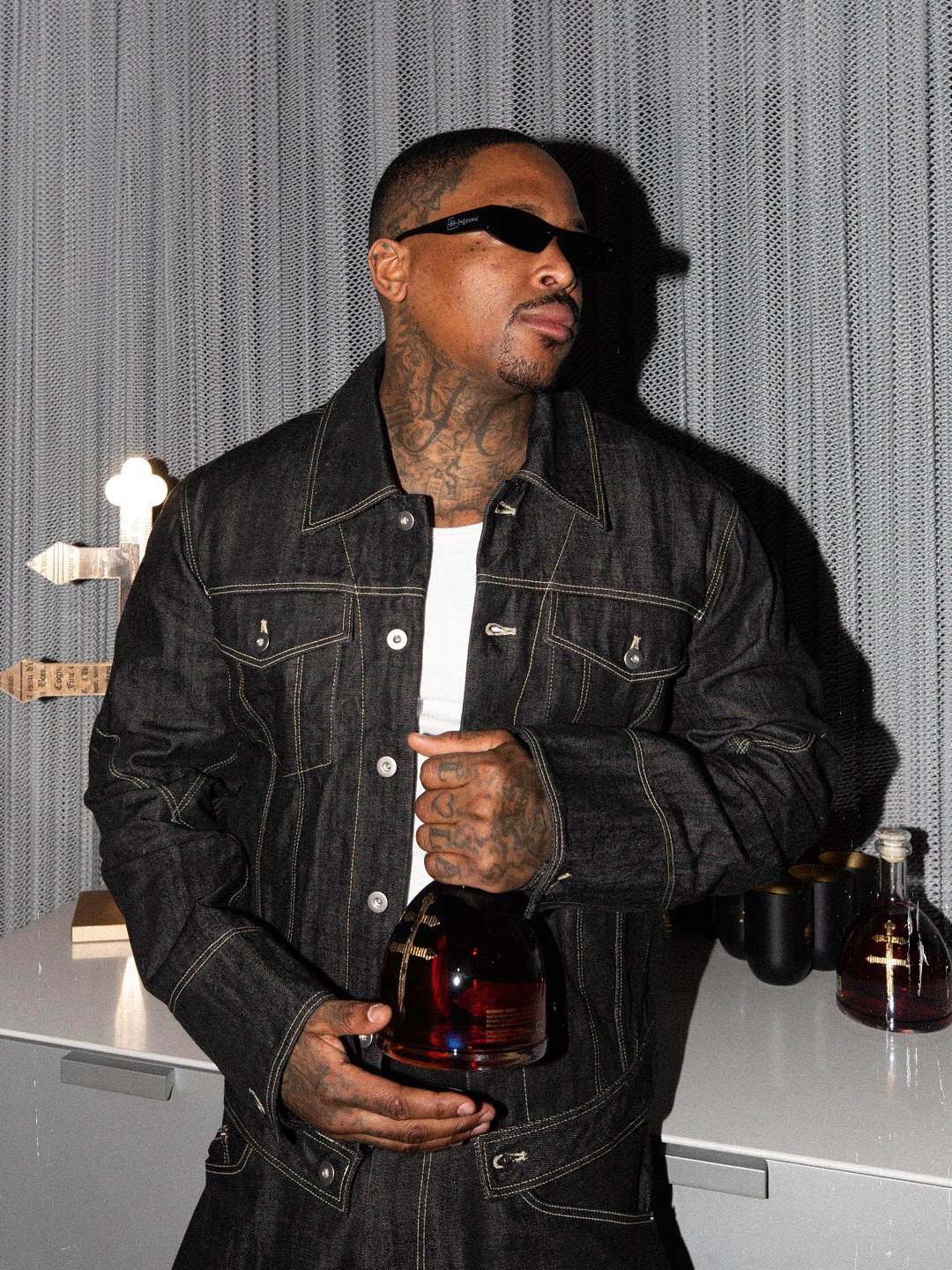 YG at the D’USSÉ suite at SoFi Stadium during JAY-Z’s concert